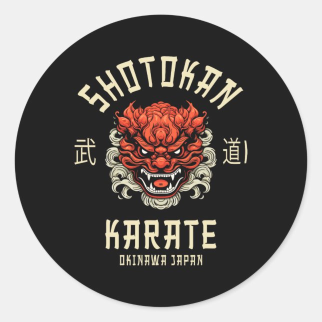Okinawa Japan Dojo Shotokan Karate  Classic Round Sticker (Front)