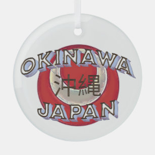 Okinawa Japan Glass Round Ornament