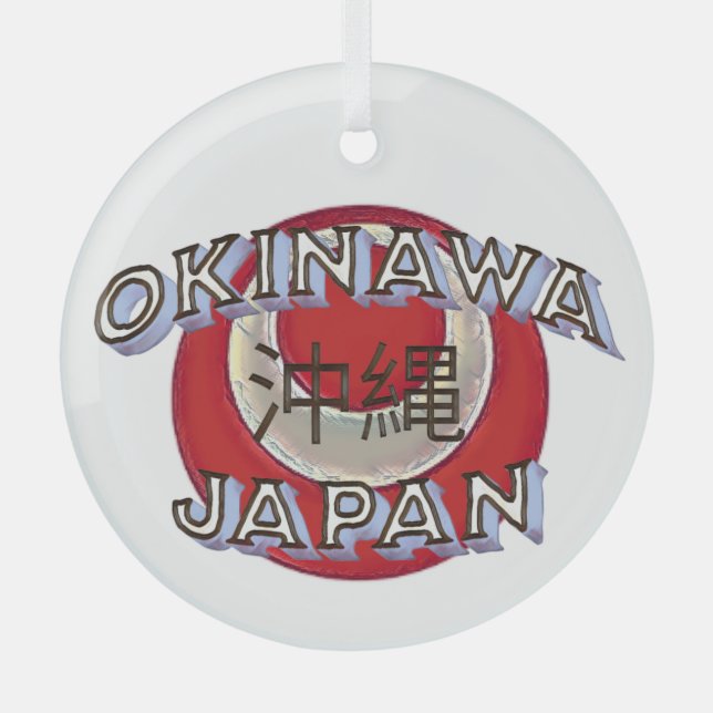 Okinawa Japan Glass Round Ornament (Front)