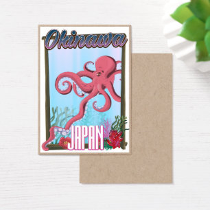 Okinawa Japan Squid travel poster