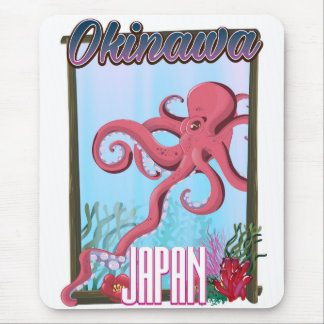 Okinawa Japan Squid travel poster Mouse Mat