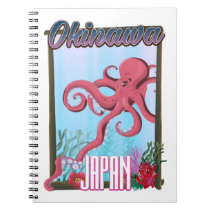 Okinawa Japan Squid travel poster Notebook