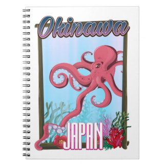 Okinawa Japan Squid travel poster Notebook