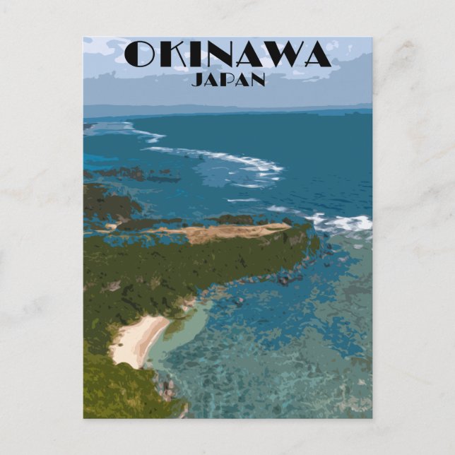 Okinawa Japan Vintage Travel Poster Postcard (Front)