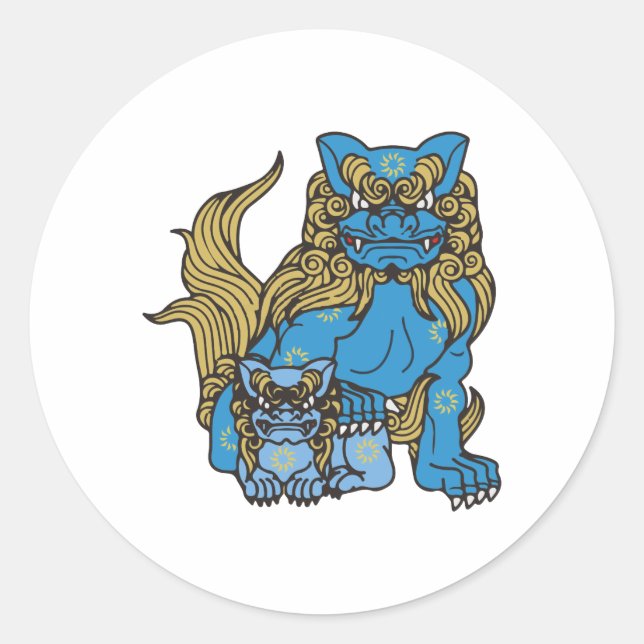 Okinawa Shisha シーサー 沖縄 Classic Round Sticker (Front)