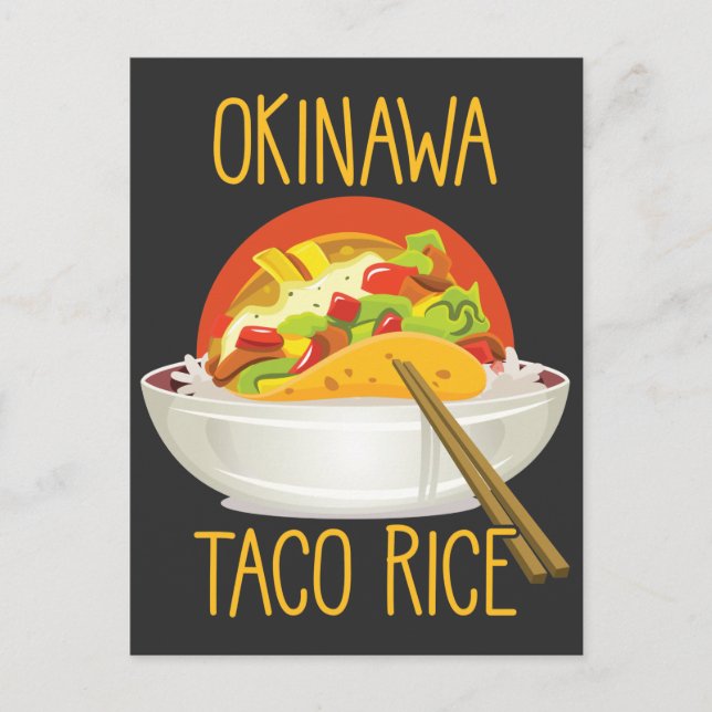 Okinawa Taco Rice japanese Kitchen Japan Foodie Postcard (Front)