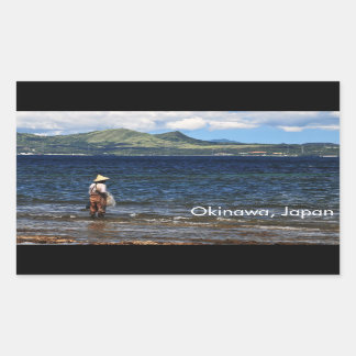Okinawan Fisherman Rectangular Sticker