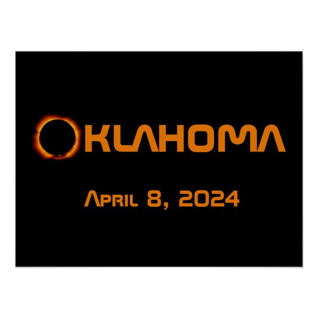 Oklahoma 2024 Total Solar Eclipse  Poster (Front)