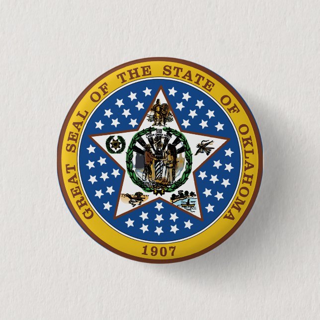 Oklahoma 3 Cm Round Badge (Front)