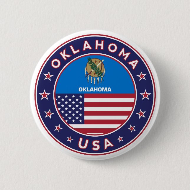 Oklahoma 6 Cm Round Badge (Front)