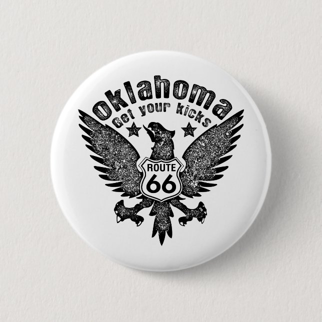 Oklahoma 6 Cm Round Badge (Front)