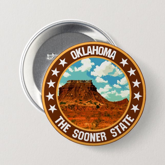 Oklahoma                                           7.5 cm round badge (Front & Back)