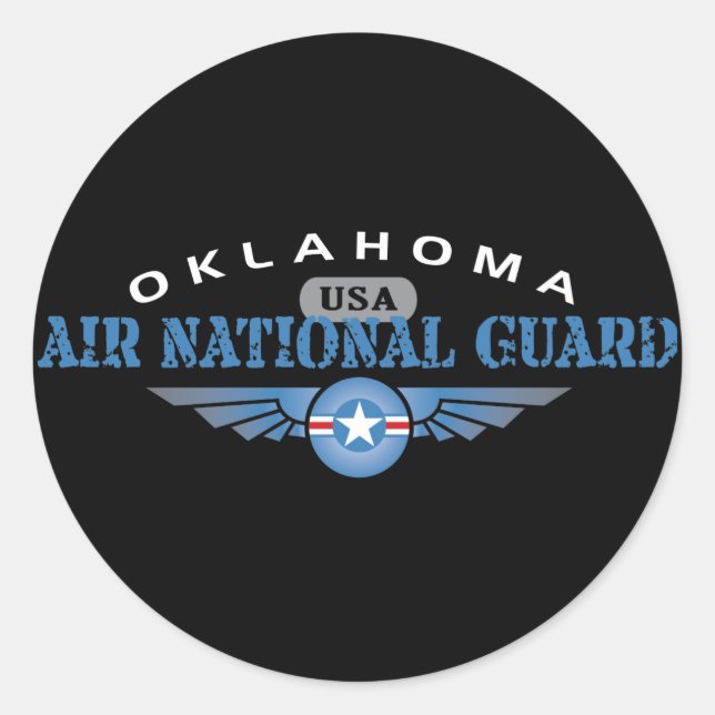 Oklahoma Air National Guard Classic Round Sticker (Front)