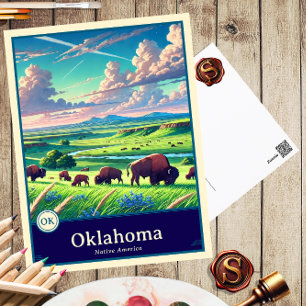 Oklahoma   Anime Style Cel Shaded Postcard
