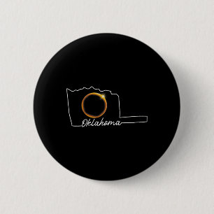 Oklahoma April 8 Total Solar Eclipse Usa Map Total 6 Cm Round Badge