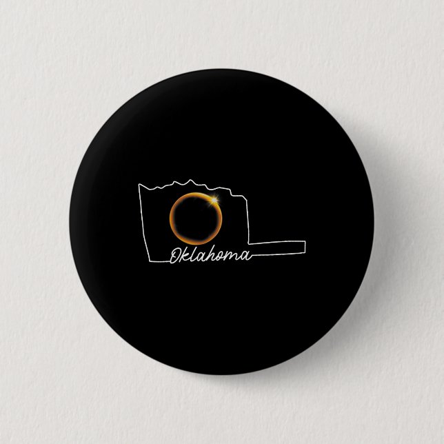 Oklahoma April 8 Total Solar Eclipse Usa Map Total 6 Cm Round Badge (Front)