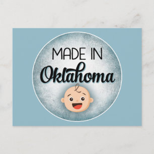 Oklahoma Baby Funny Blue New Boy Postcard
