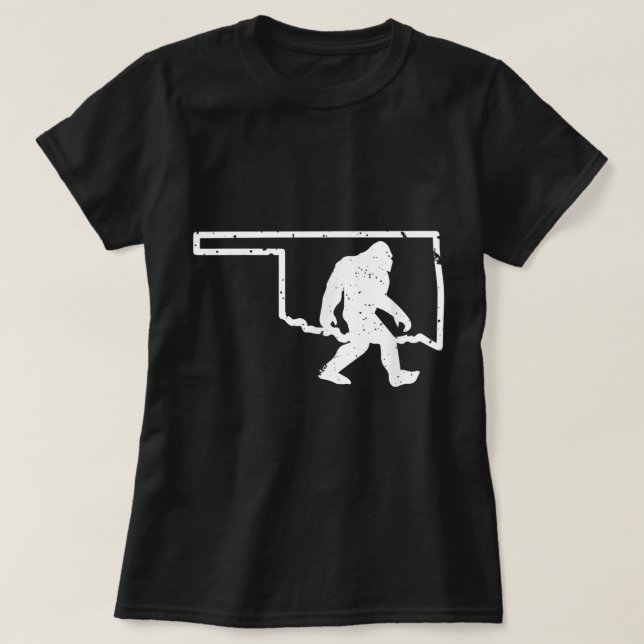 Oklahoma Bigfoot Hunter Sasquatch Yeti State Pride T-Shirt (Design Front)