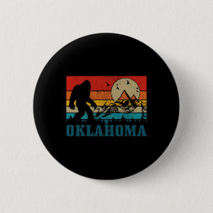 Oklahoma Bigfoot Vintage Mountains Hiking Camping  6 Cm Round Badge