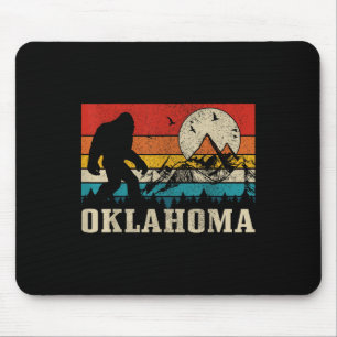 Oklahoma Bigfoot Vintage Mountains Hiking Camping Mouse Mat