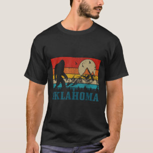 Oklahoma Bigfoot Vintage Mountains Hiking Camping T-Shirt