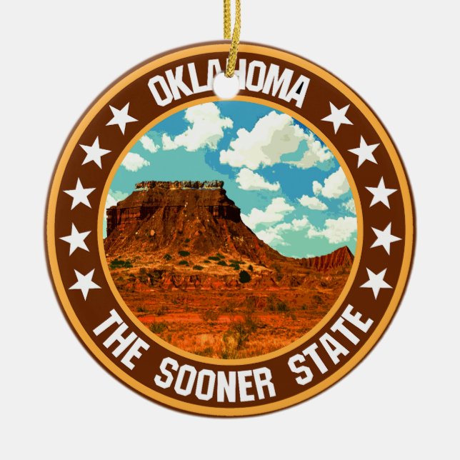 Oklahoma                                           ceramic tree decoration (Front)