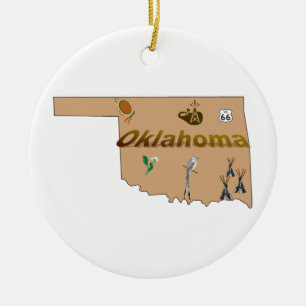 Oklahoma Christmas Tree Ornament