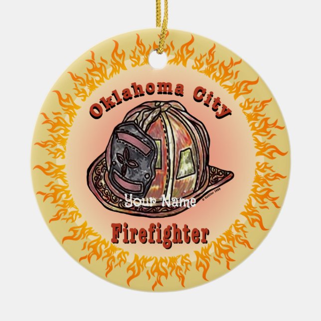 Oklahoma City Firefighter  ornament (Front)
