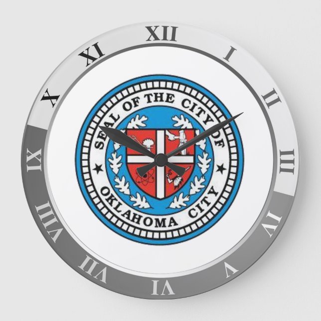 Oklahoma City flag Large Clock (Front)
