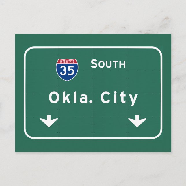 Oklahoma City ok Interstate Highway Freeway : Postcard (Front)