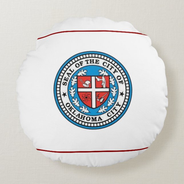 Oklahoma city (Oklahoma) City flag   Round Cushion (Front)