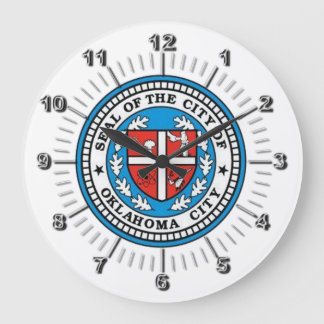 Oklahoma City (Oklahoma) flag Large Clock