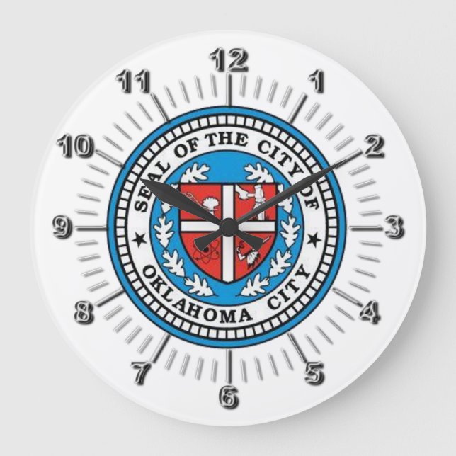 Oklahoma City (Oklahoma) flag Large Clock (Front)