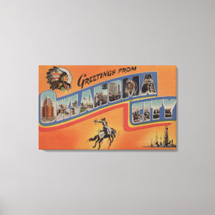 Oklahoma City, Oklahoma - Large Letter Scenes Canvas Print