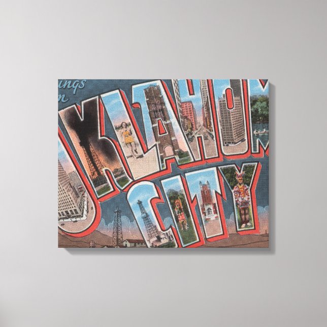 Oklahoma City, Oklahoma (Oil Fields) Canvas Print (Front)