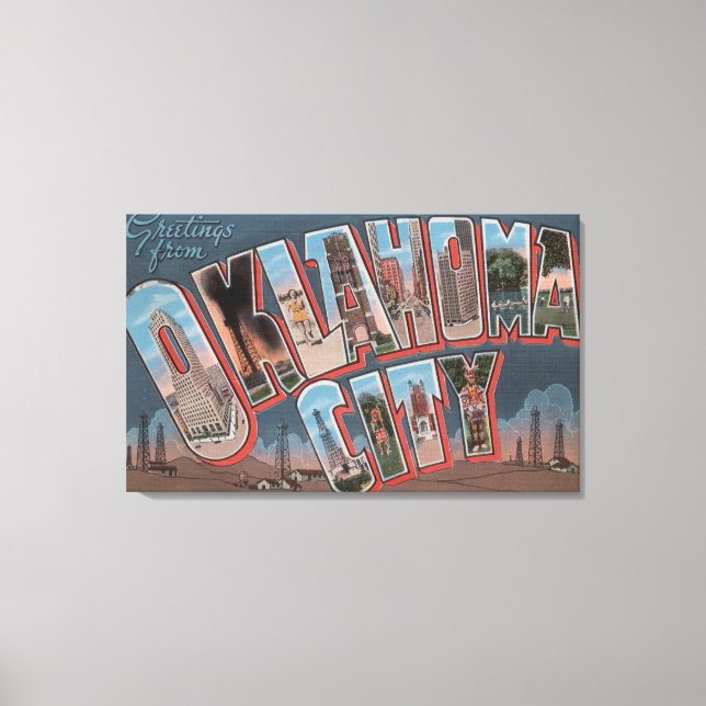 Oklahoma City, Oklahoma (Oil Fields) Canvas Print (Front)