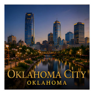 Oklahoma City Oklahoma Prairie Capital & Western Poster