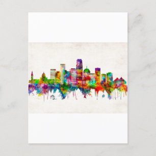 Oklahoma City Oklahoma Skyline Invitation Postcard