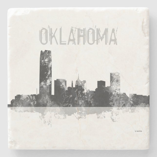 OKLAHOMA CITY, OKLAHOMA SKYLINE STONE COASTER (Front)