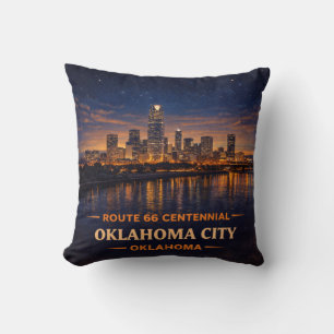 Oklahoma City Route 66 Skyline Couch Decor Cushion