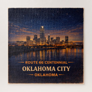 Oklahoma City Route 66 Skyline Game Night Gift Jigsaw Puzzle