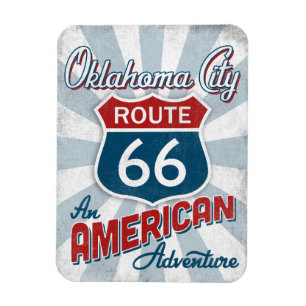 Oklahoma City Route 66 Vintage America Oklahoma Magnet