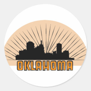 Oklahoma City Sign Classic Round Sticker