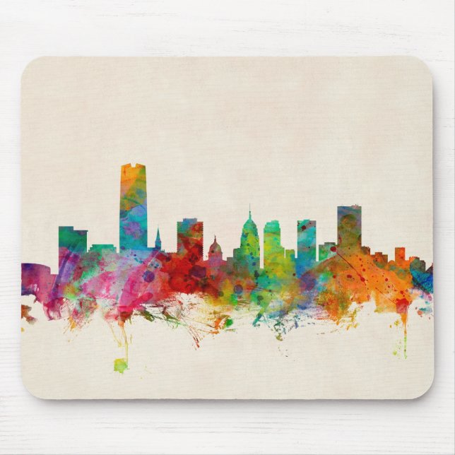 Oklahoma City Skyline Cityscape Mouse Mat (Front)
