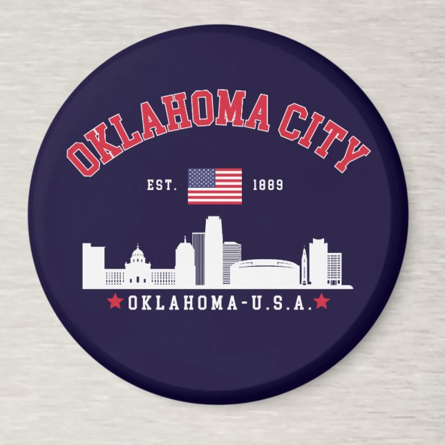 Oklahoma City Skyline & Flag Souvenir  Magnet (Creator Uploaded)