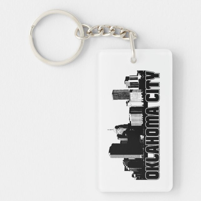 Oklahoma City Skyline Key Ring (Front)