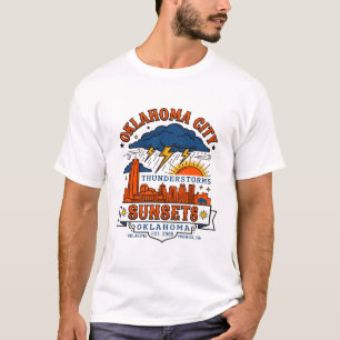 Oklahoma City Skyline Thunderstorms And Sunsets T-Shirt