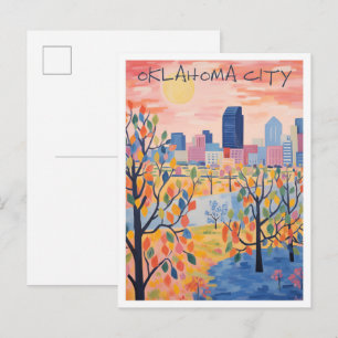 Oklahoma City Travel Aesthetic Postcard