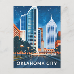 Oklahoma City water colour skyline Postcard
