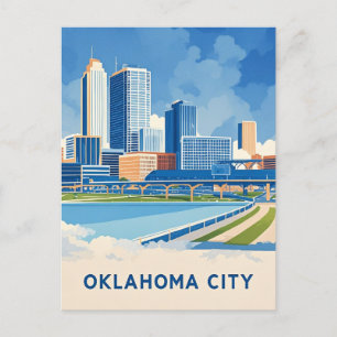Oklahoma City water colour skyline Postcard
